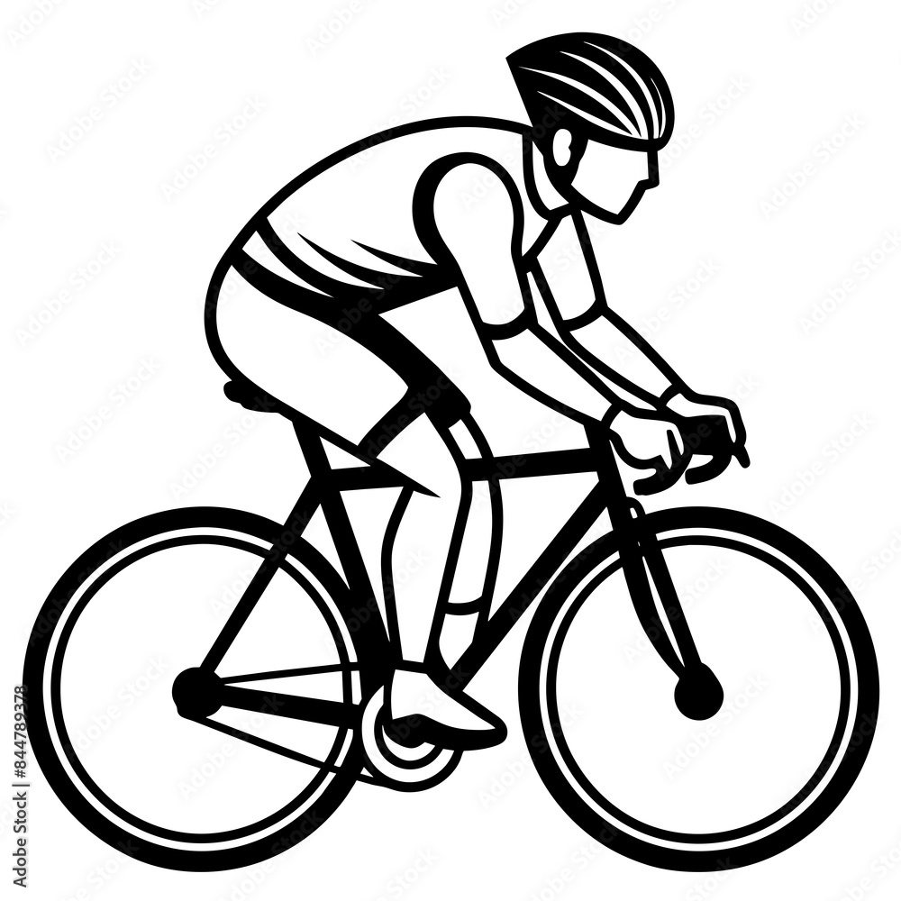 Fototapeta premium Riding Bicycle silhouette icon vector illustration