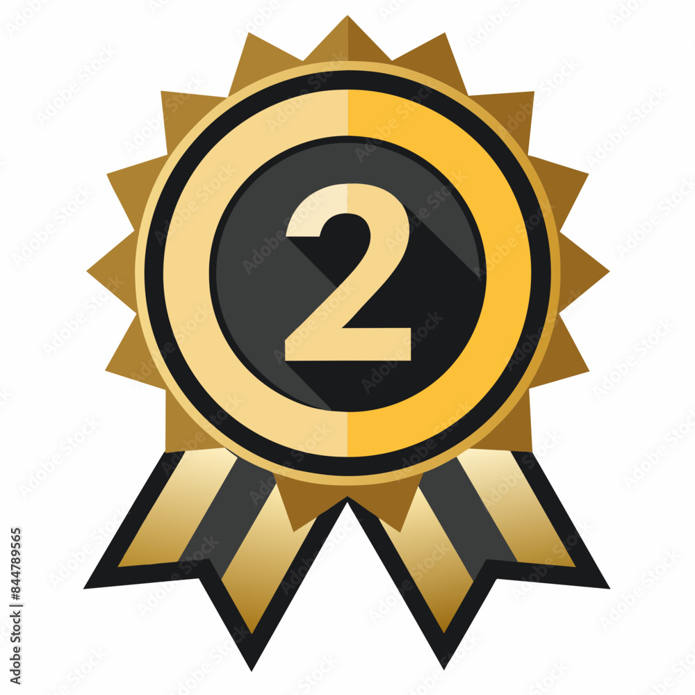 Second badge logo icon vector illustration