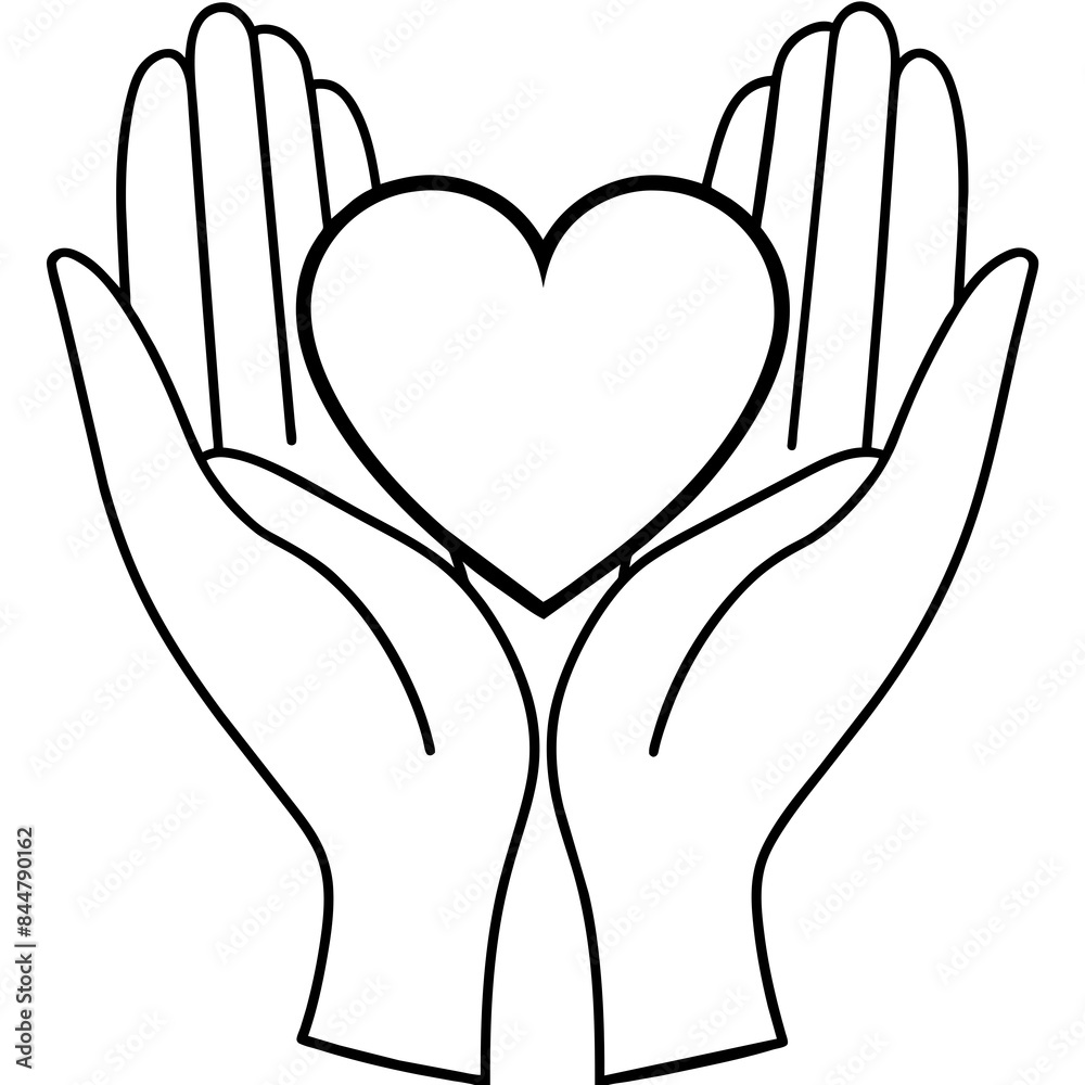 Hand holding Heart vector illustration Hand holding Heart vector illustration