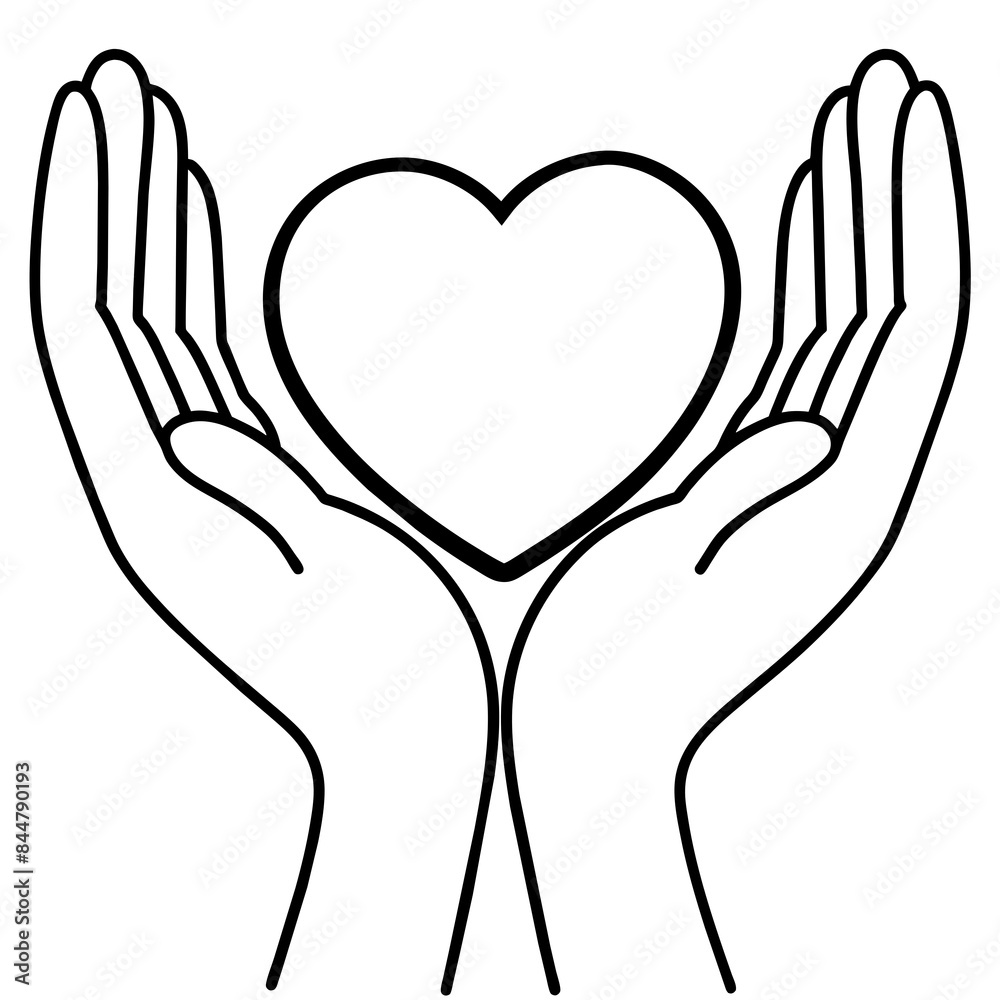 Hand holding Heart vector illustration Hand holding Heart vector illustration