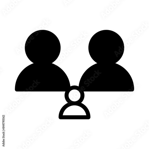 family icon or logo illustration outline black filled style