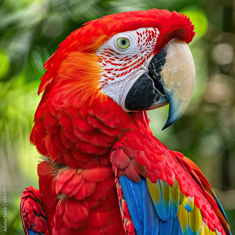 Fototapeta premium Ara macao. Scarlet macaw. Ara macao. GUacamayo escarlata