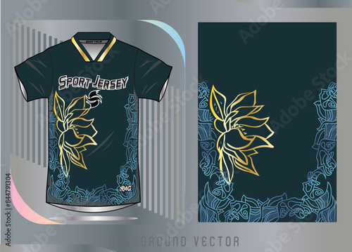 Background vector, jersey sport shirt template design for soccer Sport, basket ball, running uniform in front view, Shirt mockup Vector, design very simple and easy to custom