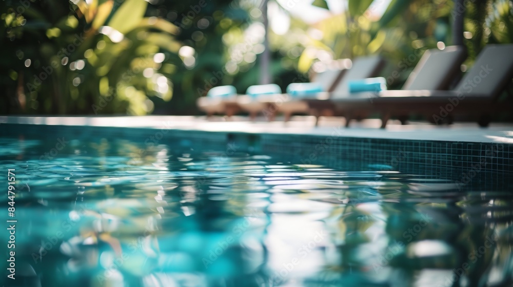 Pool Background Entourage Through the defocused background glimpses of a serene pool and ...