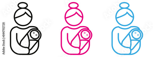 Postnatal Care Symbol Icon Ideal for Healthcare and Maternity Projects