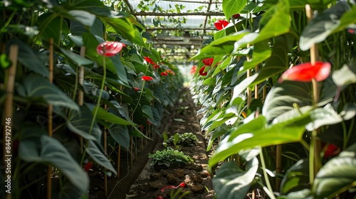 Anthuriums or Anthurium in Chiapas Nurseries, Anturios o Anthurium en Viveros de Chiapas photo