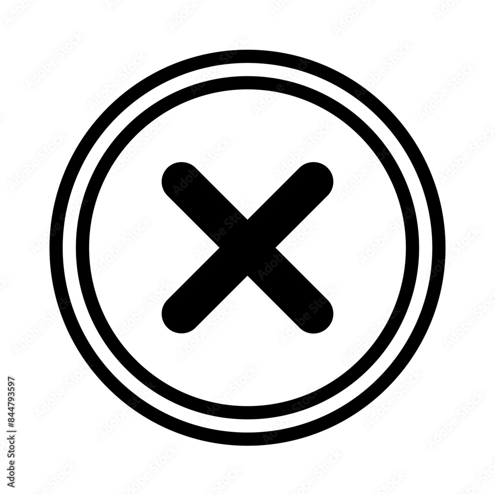 Cancel icon or logo illustration outline black filled style Cancel icon or logo illustration outline black filled style