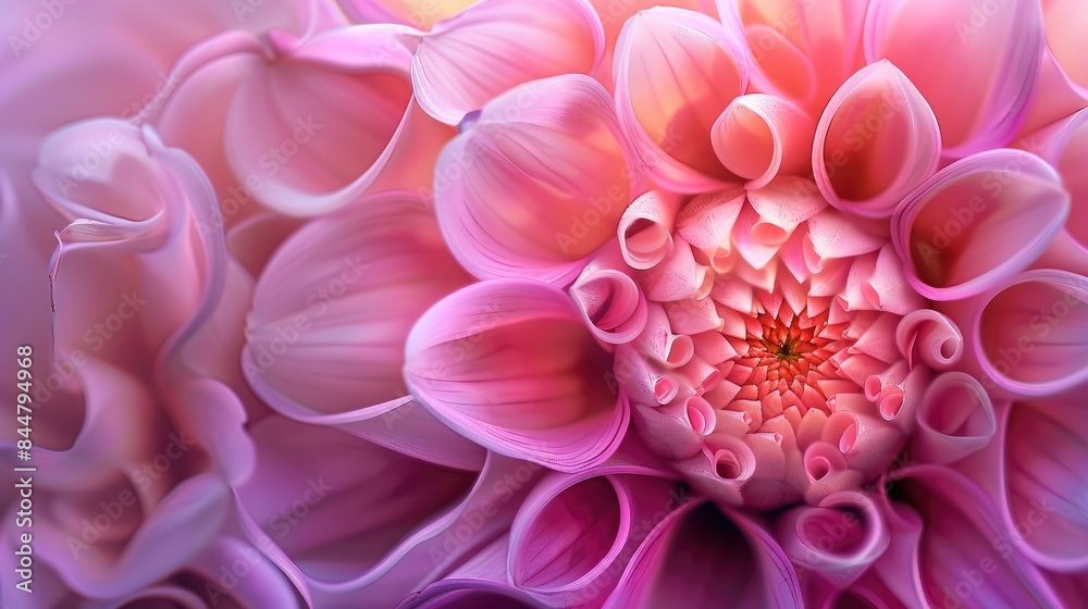 Stunning macro shot of a pink dahlia