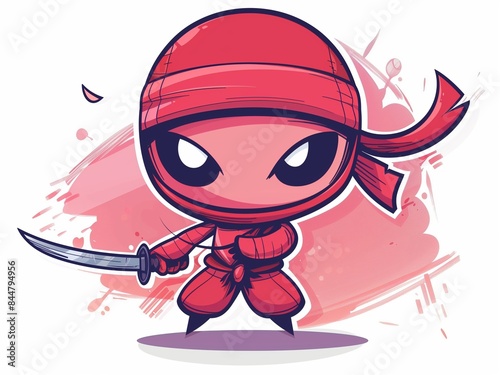 Cute red ninja chibi character photo