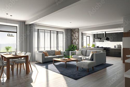 Interior design of modern living room