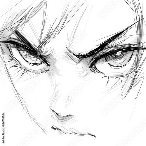 Wallpaper Mural Angry anime eyes sketch  Torontodigital.ca