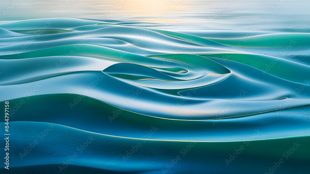 Elegant blue green background. Silk satin with soft wavy folds. Banner. Generative Ai content Elegant blue green background. Silk satin with soft wavy folds. Banner. Generative Ai content