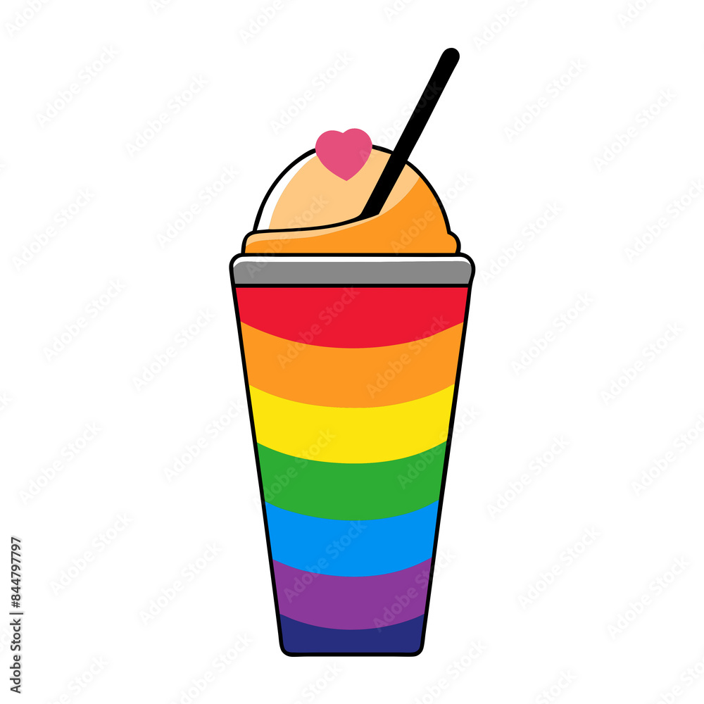 Rainbow LGBT Flag Smoothie Isolated on White Background Transparent PNG Rainbow LGBT Flag Smoothie Isolated on White Background Transparent PNG