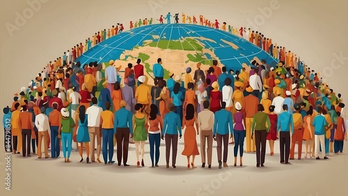 Global Population: People from different cultures, backgrounds, and ages, Diverse Faces and Richness and diversity of the global population. - World Population Day Reflection.
Cultural Diversity