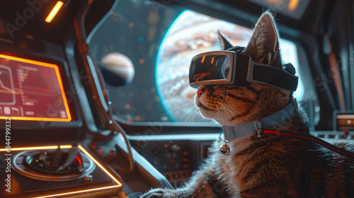 Cosmic Cat: Feline Pilots Space Shuttle into the Stars
