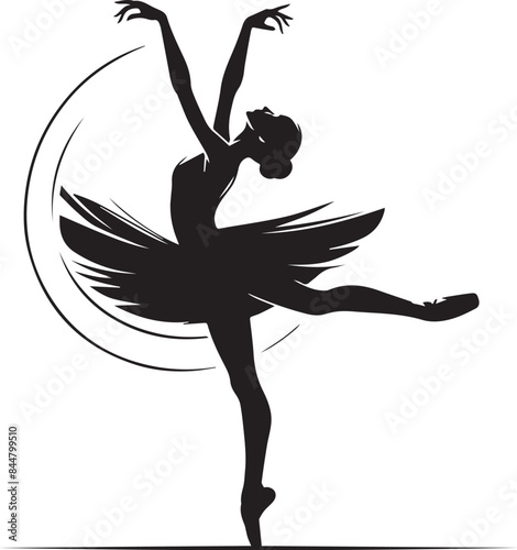 Editable ballerina vector illustration
