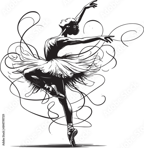 Editable ballerina vector illustration