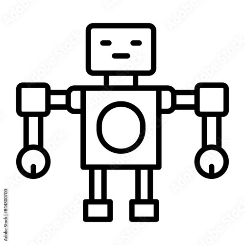 Robot Vector Line Icon