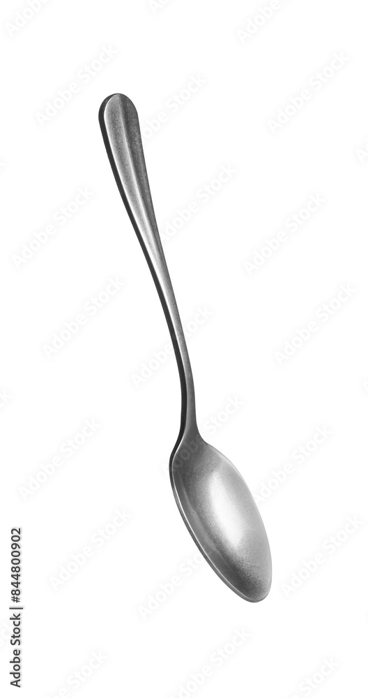 One metal tea spoon isolated on white One metal tea spoon isolated on white