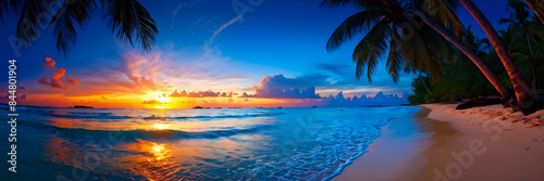 Nature Sunset Beach Web Banner Background  Web Cover Image  Footer Image 