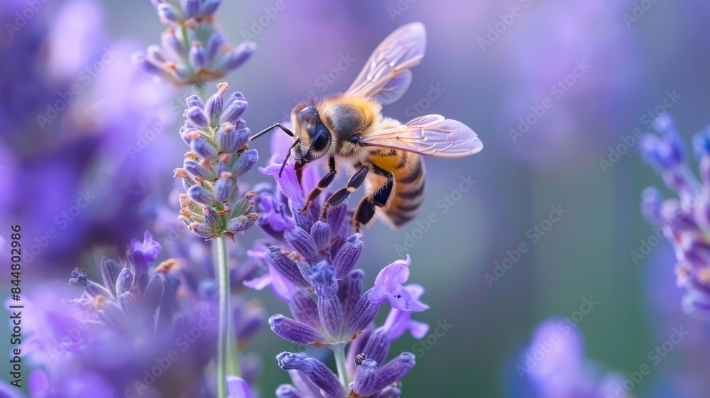 Bees Interacting with Garden Ecosystem Bees Interacting with Garden Ecosystem
