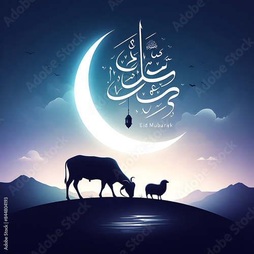 This beautiful Islamic 3d illustration is mainly made for great celebration Eid al Adha