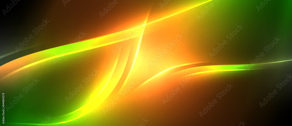 Neon glowing circle rays, light round lines in the dark, planet style neon wave lines. Energetic electric concept design for wallpaper, banner, background Neon glowing circle rays, light round lines in the dark, planet style neon wave lines. Energetic electric concept design for wallpaper, banner, background