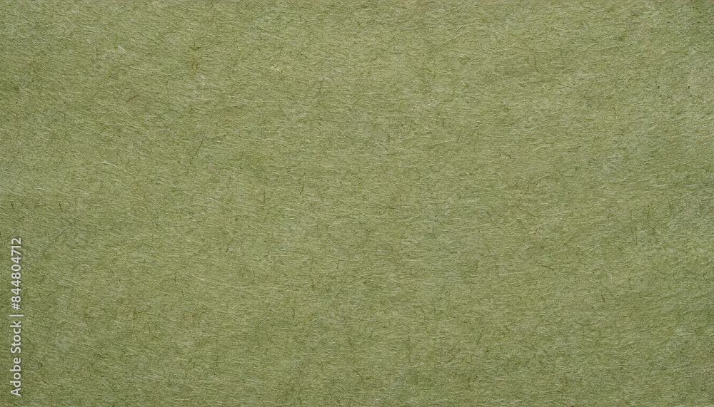 Fototapeta premium Dusty, grainy, rough, earthy handmade, green paper texture with visible fibers, for minimalistic art or backgrounds.