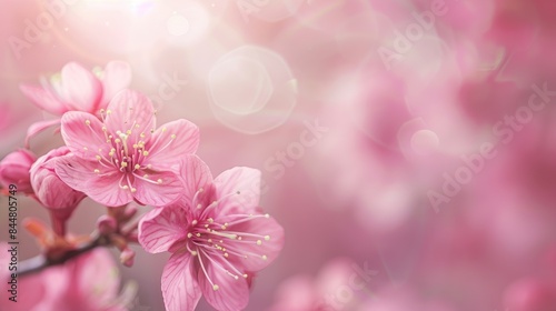 Blurred background of a pink blossom