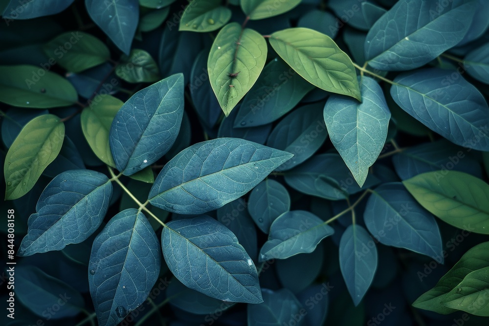 Close-Up of Green and Blue Leaves Close-Up of Green and Blue Leaves