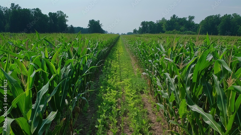 Summer Corn Fields Growing Summer Corn Fields Growing