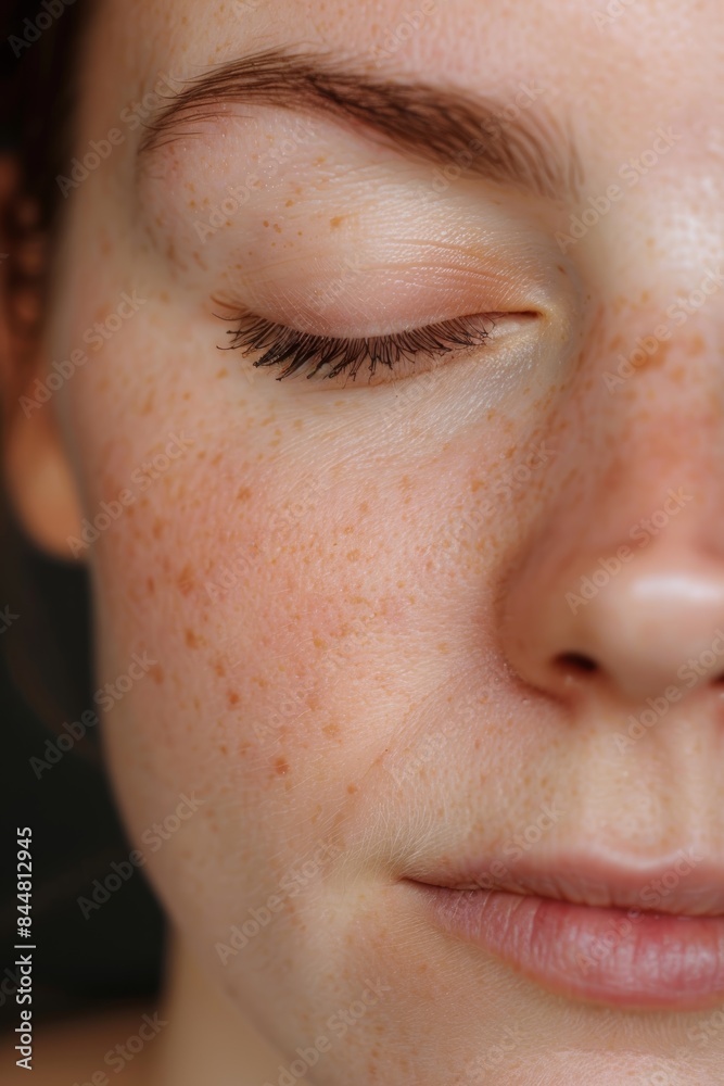 Dramatic Close-Up of Freckled Skin: Highlighting Natural Beauty and Detail Dramatic Close-Up of Freckled Skin: Highlighting Natural Beauty and Detail