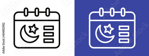 Religious Islamic Calendar Icon Perfect for Event Planning and Holidays