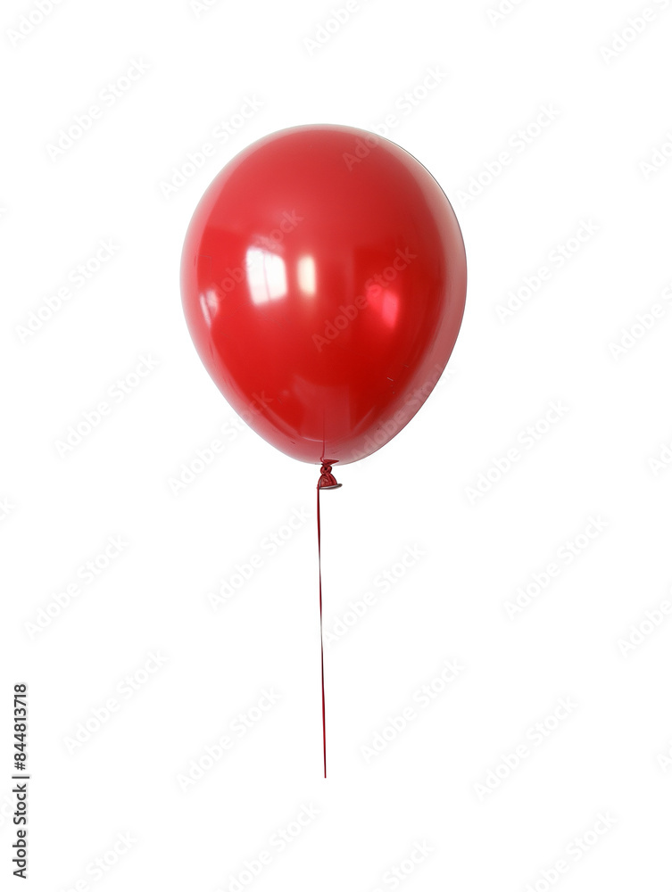 Single Red Balloon with String