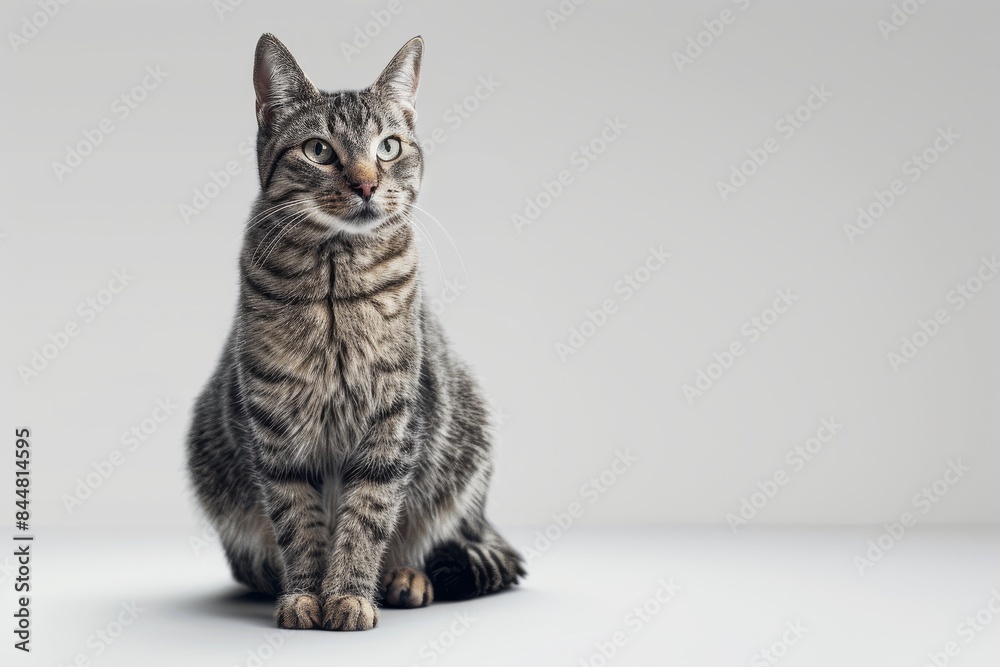 Fototapeta premium Portrait of a Sitting Tabby Cat