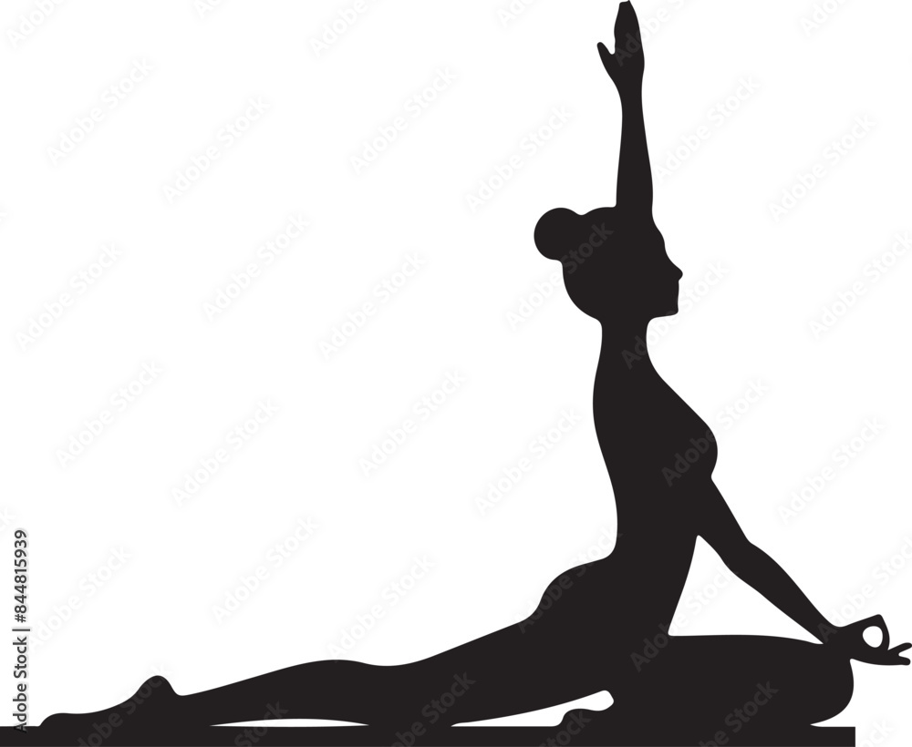 Fototapeta premium silhouette of a woman doing yoga