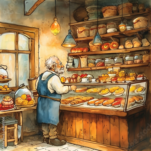 焼きたてパンが並ぶ、街のパン屋さん
A bakery in town with freshly baked bread