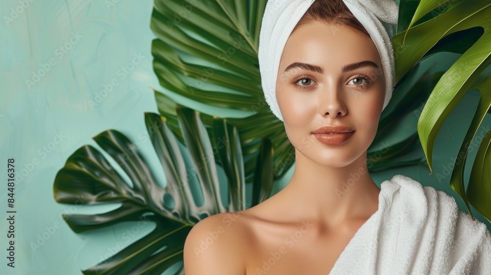Luxurious Spa Retreat: Serene Woman Surrounded by Flowers in Relaxing Water Therapy Session Luxurious Spa Retreat: Serene Woman Surrounded by Flowers in Relaxing Water Therapy Session