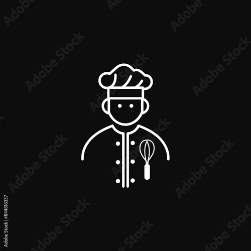 シェフのアイコン（白黒）
Chef icon (black and white)