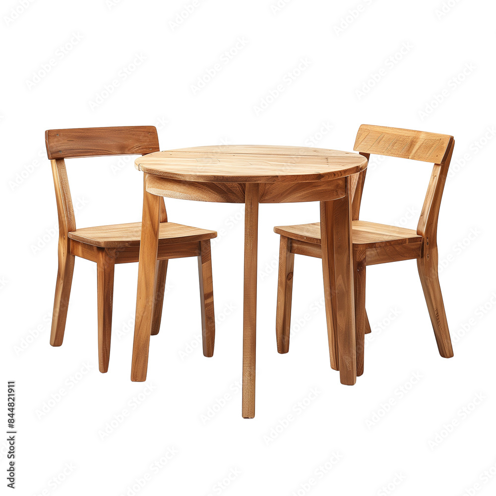 Minimalist Round Wooden Table with Matching Chairs