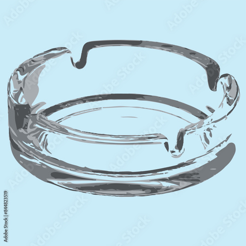 vector image of a glass ashtray for smoking