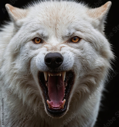 scary wolf head portrait