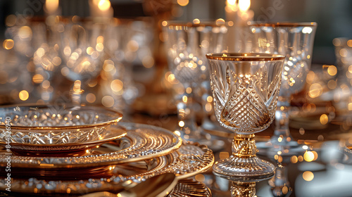 Wallpaper Mural Gold accent glass crockery-1 Torontodigital.ca
