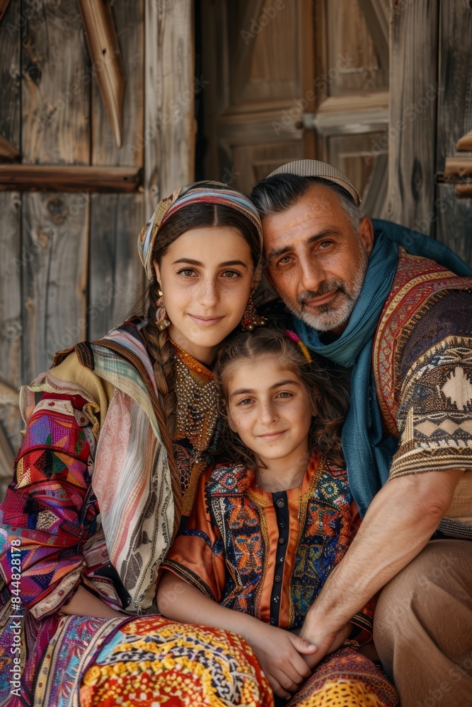 an older and woman with their two children an older and woman with their two children