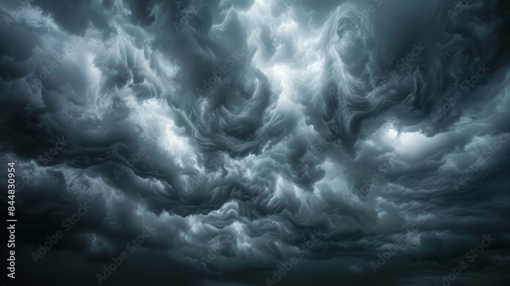 Ominous sky with dark storm clouds and striking light contrasts, highlighting the drama before the storm Ominous sky with dark storm clouds and striking light contrasts, highlighting the drama before the storm