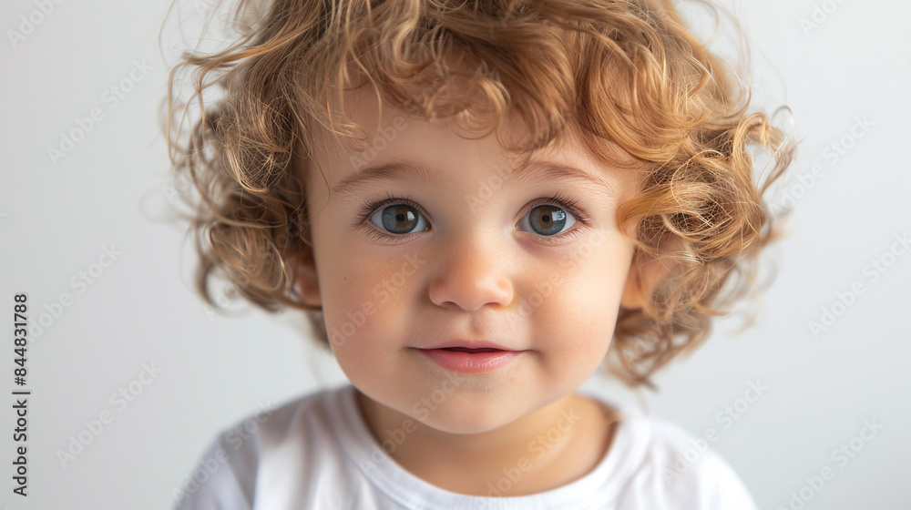 Professional studio portrait photo of a cute model boy with perfectly clean teeth, smiling on a white background. Professional studio portrait photo of a cute model boy with perfectly clean teeth, smiling on a white background.
