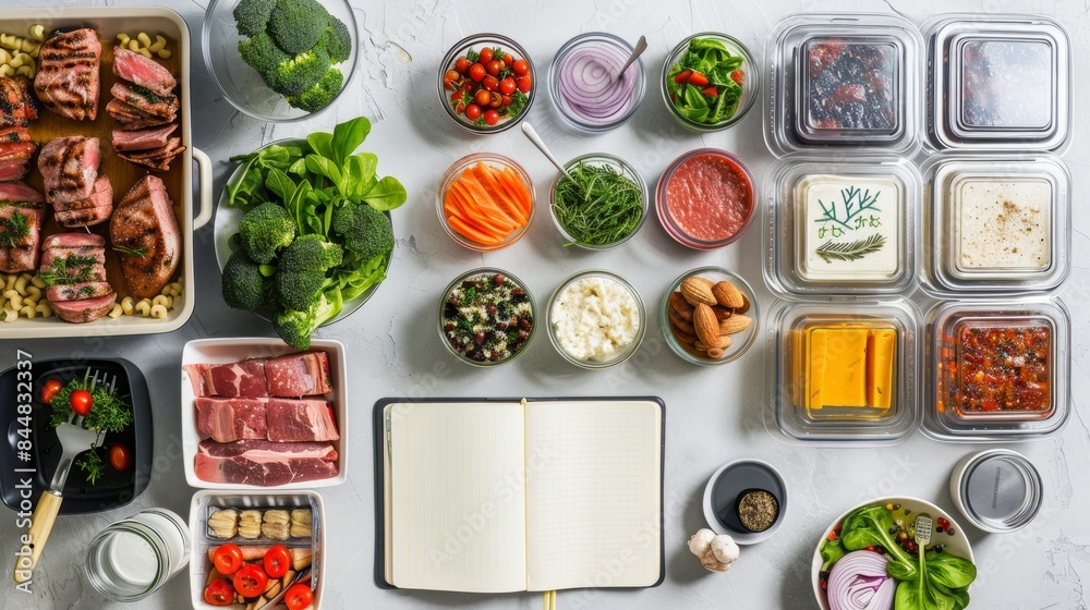 Atkins Diet Meal Prep with Freshly Prepared Containers and Weekly Meal Plan Notebook Atkins Diet Meal Prep with Freshly Prepared Containers and Weekly Meal Plan Notebook