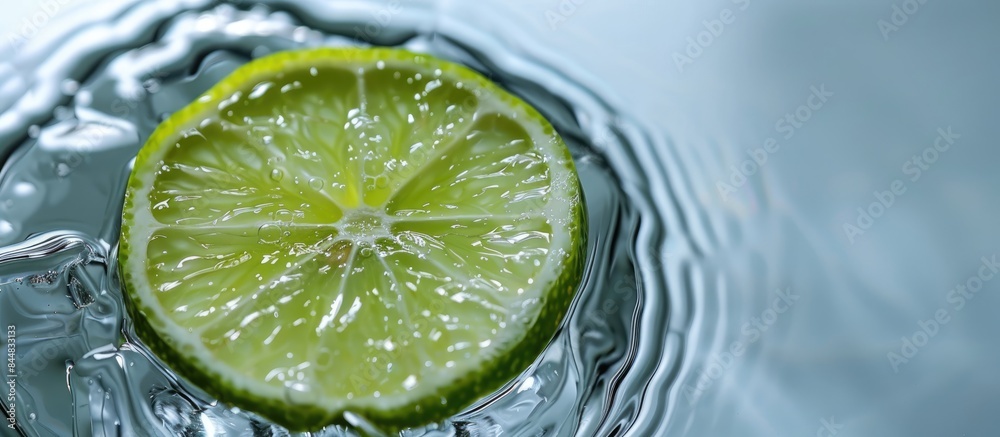 Enhancing the sentence: A slice of lime floating in a glass of water Enhancing the sentence: A slice of lime floating in a glass of water