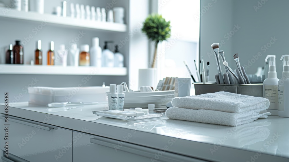 Sterile Workspace with Organized Mesotherapy Tools Ready for Professional Treatment Session