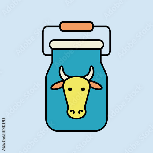 Can container for milk vector flat icon